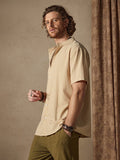 Classic Casual Cotton and Linen Stand Collar Shirt Shirts coofandystore