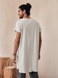 Soft Linen Blend Long Top Shirts coofandystore