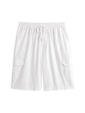 Linen Style Casual Shorts with Pockets Shorts coofandy