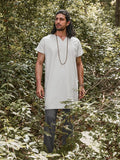Soft Linen Blend Long Top Shirts coofandystore