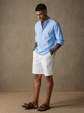 Linen V-neck Beach Long-sleeved Shirt Shirts & Polos coofandystore