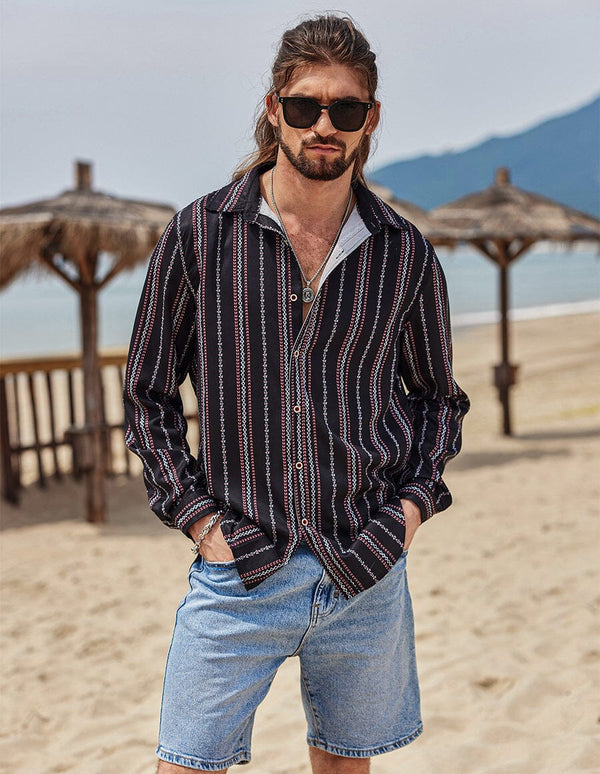 Coofandy Striped Pattern Shirt coofandystore
