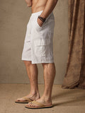 Linen Style Casual Shorts with Pockets Shorts coofandy