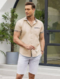 Coofandy Casual Plaid Collar Linen Style Shirt (US Only) Shirts coofandy