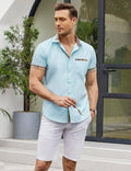 Coofandy Casual Plaid Collar Linen Style Shirt (US Only) Shirts coofandy