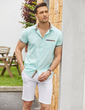 Coofandy Casual Plaid Collar Linen Style Shirt (US Only) Shirts coofandy