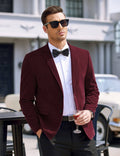 Two Button Slim Fit Blazers Retro Tuxedo Suit Jackets (US Only) Blazer coofandy Maroon S