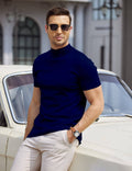 (Us Only) Turtleneck Basic Slim Fit Knitted Short Sleeve Sweater Sweaters Coofandy&