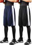 Coofandy 2-Pack Basketball Shorts (US Only) Pants coofandy Navy blue/Black S
