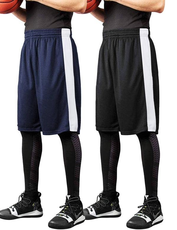 Coofandy 2-Pack Basketball Shorts (US Only) Pants coofandy Navy blue/Black S