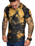 Coofandy Muscle Tie-dye Gym T-shirt (US Only) T-Shirt coofandy Black Yellow Tye Die S