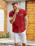 Coofandy Casual Plaid Collar Linen Style Shirt (US Only) Shirts coofandy