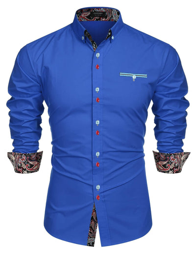 Coofandy Dress Button Down Shirts (US Only) Shirts coofandy Royal Blue S 