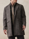 Vintage Herringbone Tweed Coat Coat coofandy Brown M
