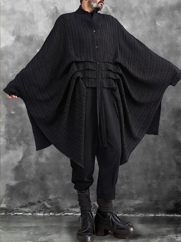 Unique Bat Sleeves Cape Tops Shirts coofandystore Black M