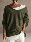 Cozy Fake Two-Piece Top Shirts coofandystore Army Green M