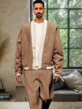 Casual Color Block Jacket Set Sets coofandy