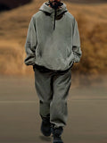 Causal Loose Hoodie Set Sets coofandy Grey M