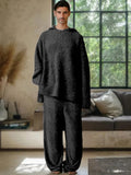 Casual Polar Fleece 2-Piece Set Sets coofandy Black M