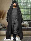 Thermal Long Hooded Outerwear Cardigans coofandy Black M