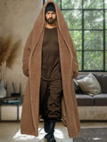 Thermal Long Hooded Outerwear Cardigans coofandy Brown M