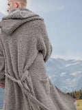 Casual Long Hooded Outerwear Cardigans coofandy