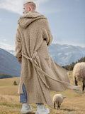 Casual Long Hooded Outerwear Cardigans coofandy Camel M