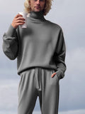Simple Turtleneck Leisure 2-Piece Outfit Sets coofandy