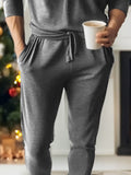 Leisure Soft V-Neck Tee Pants Set Sets coofandy