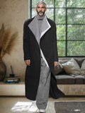 Color Blocking Layered Tweed Coat Coat coofandy Black M
