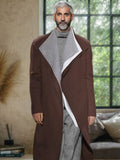 Color Blocking Layered Tweed Coat Coat coofandy