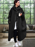 Windproof Oversized Hooded Coat Coat coofandy Black M