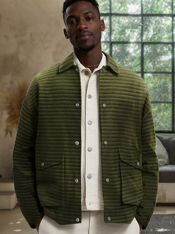 Casual Trendy Textured Jacket Jackets coofandy Army Green M