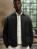 Casual Trendy Textured Jacket Jackets coofandy Black M