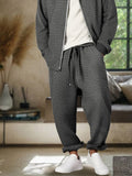 Casual Textured Jacket Set Sets coofandy
