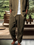Cozy Textured Cardigan Set Sets coofandy
