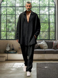 Casual Cozy 2-Piece Outfits Sets coofandy Black M