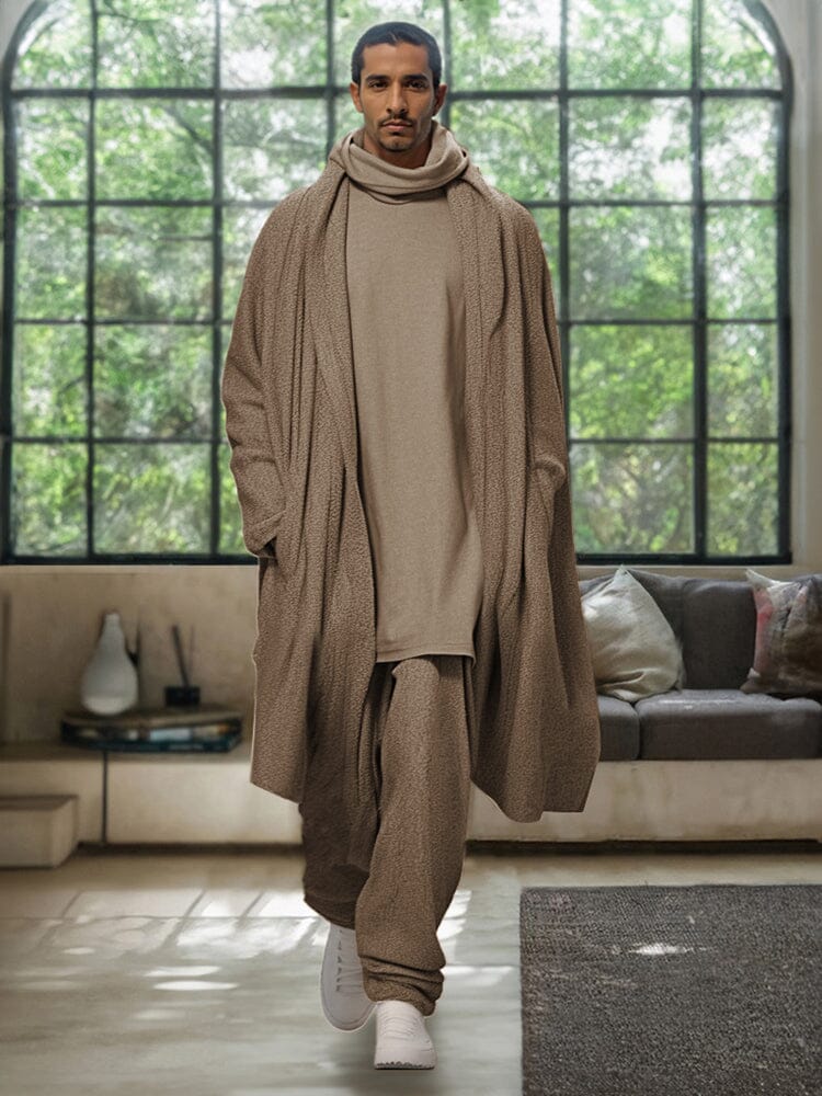 Simple Casual Loose Top Pants Coat Comfortable Soft Three-Piece Suit main image 1