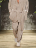 Luxury Belted 2-Piece Outfits Sets coofandy