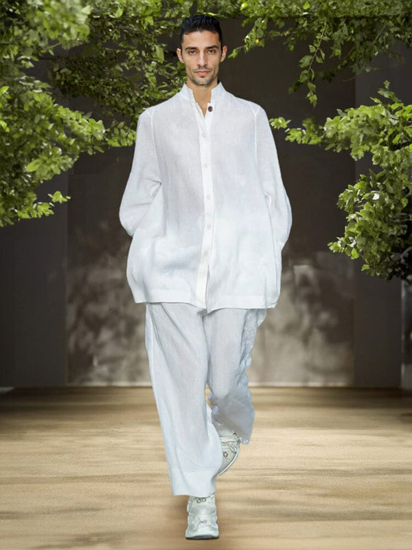 Simple Relaxed 2-Piece Outfits Sets coofandy White M