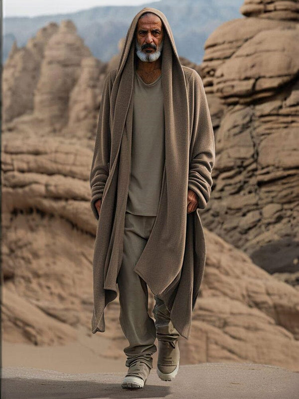 Ultra-Soft Hooded Long Outerwear Cardigans coofandy Camel M