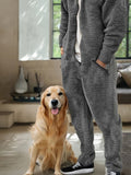 Comfy Polar Fleece Hooded Jumpsuit Jumpsuit coofandy
