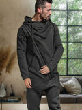 Stylish Slant Placket Hooded Jumpsuit Jumpsuit coofandy