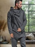 Stylish Slant Placket Hooded Jumpsuit Jumpsuit coofandy