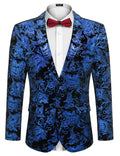 Floral Luxury Tuxedo Dinner Party Blazer (US Only) Blazer coofandy Blue S