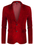 Two Button Slim Fit Blazers Retro Tuxedo Suit Jackets (US Only) Blazer coofandy