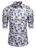 Floral Hawaiian Tropical Button Down Beach Shirt (US Only) Shirts coofandy Blue Floral S