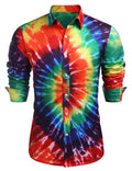 Floral Hawaiian Tropical Button Down Beach Shirt (US Only) Shirts coofandy Rainbow S