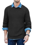 Crew Neck Slim Fit Knitted Pullover Sweater (US Only) Sweaters coofandystore Black S