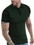 Stylish Slim Short Sleeve Polo T-shirt (US Only) Polos coofandy Green S